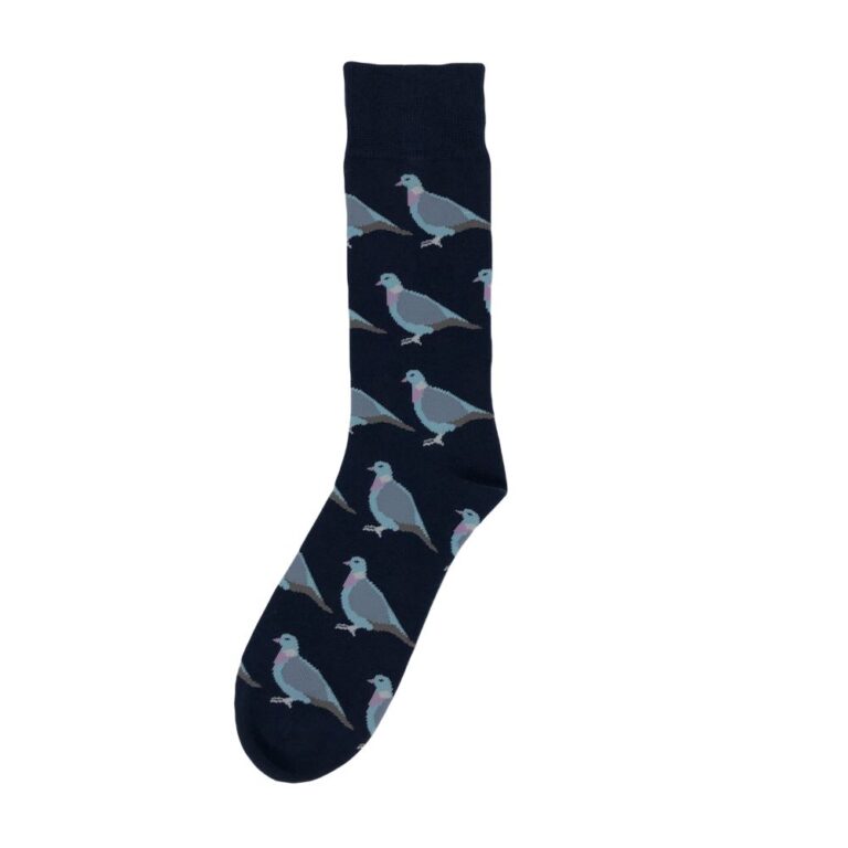 Navy Standing Wood Pigeon Socks - ShuttleSocks