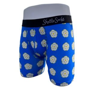 blue Yorkshire rose boxers