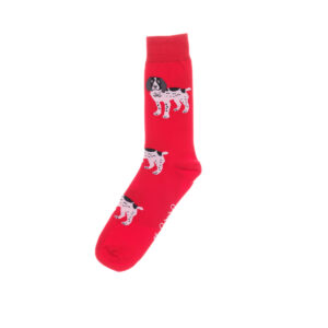 Shuttlesocks crew socks red spaniel design