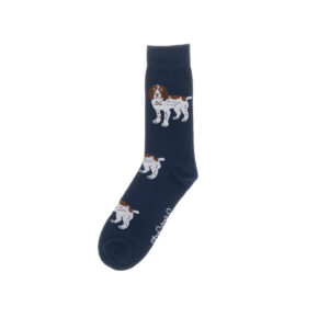 Shuttlesocks crew socks navy spaniel design