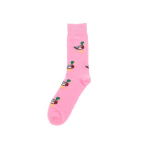 Shuttlesocks crew socks pink duck design