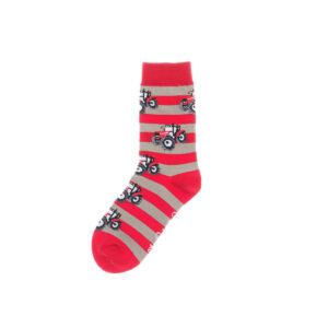 Red & Grey Kids Tractor Socks - Image 2