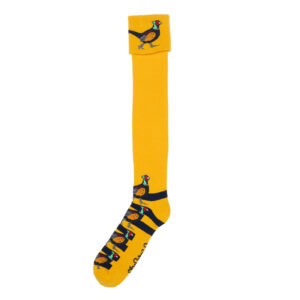 Shuttlesocks shooting socks walking socks mustard yellow pheasant design