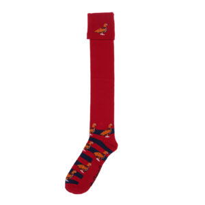 Shuttlesocks shooting socks walking socks red navy standing grouse design