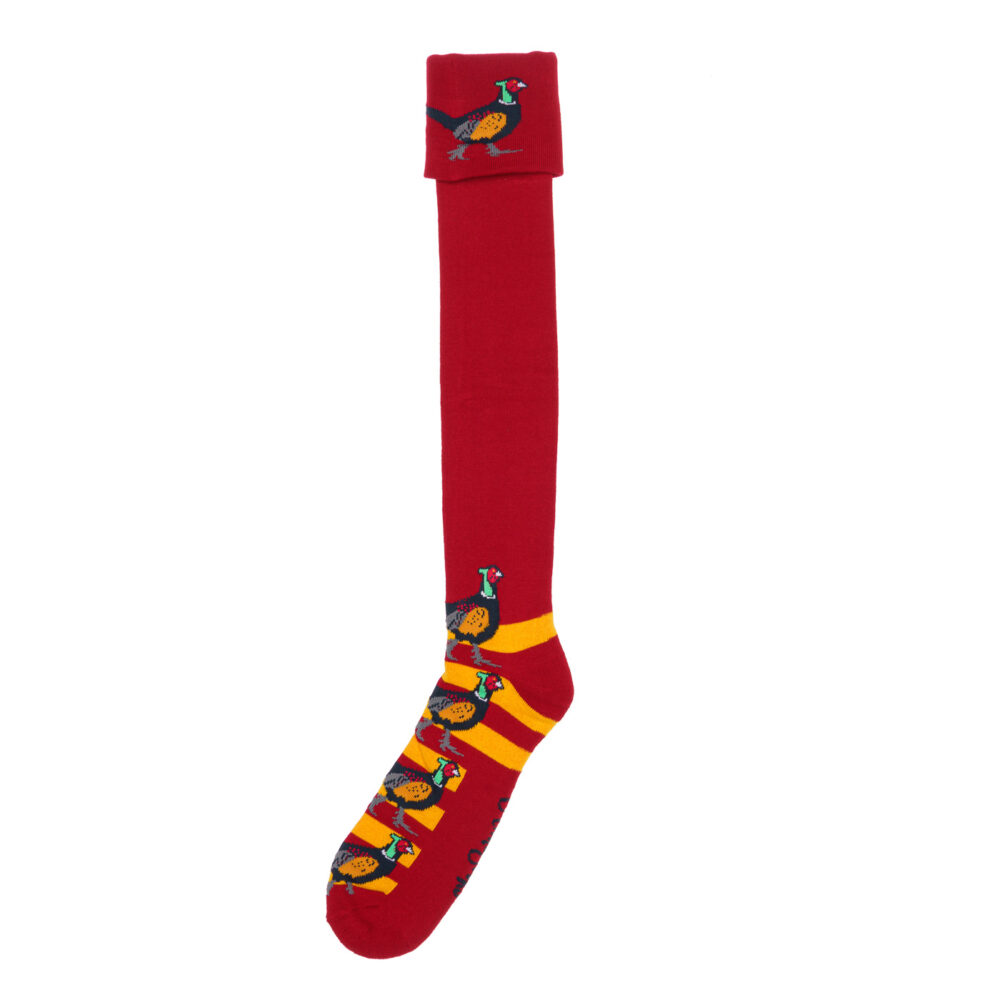 Shuttlesocks shooting socks walking socks red pheasant design