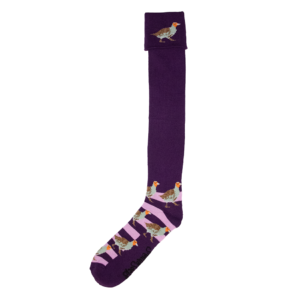 Deep Purple & Lilac Partridge Shooting / Walking Socks - Image 2