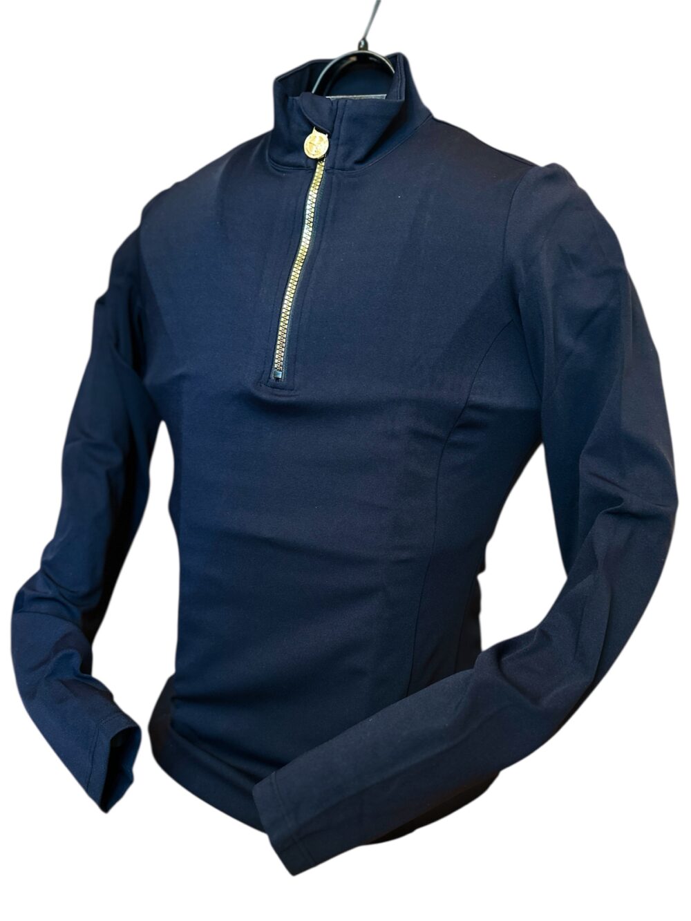 jet black base layer gold zip