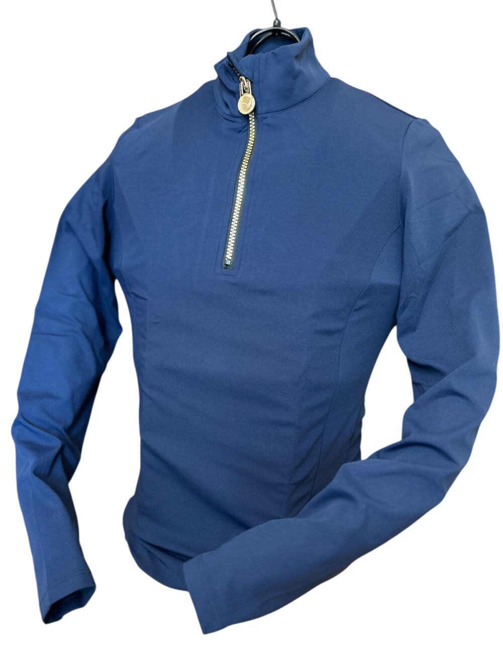 navy base layer gold zip