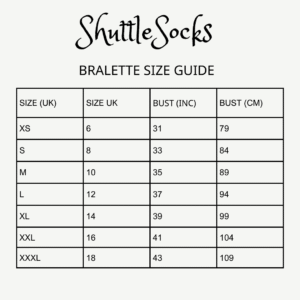 BRALETTE SIZE CHART