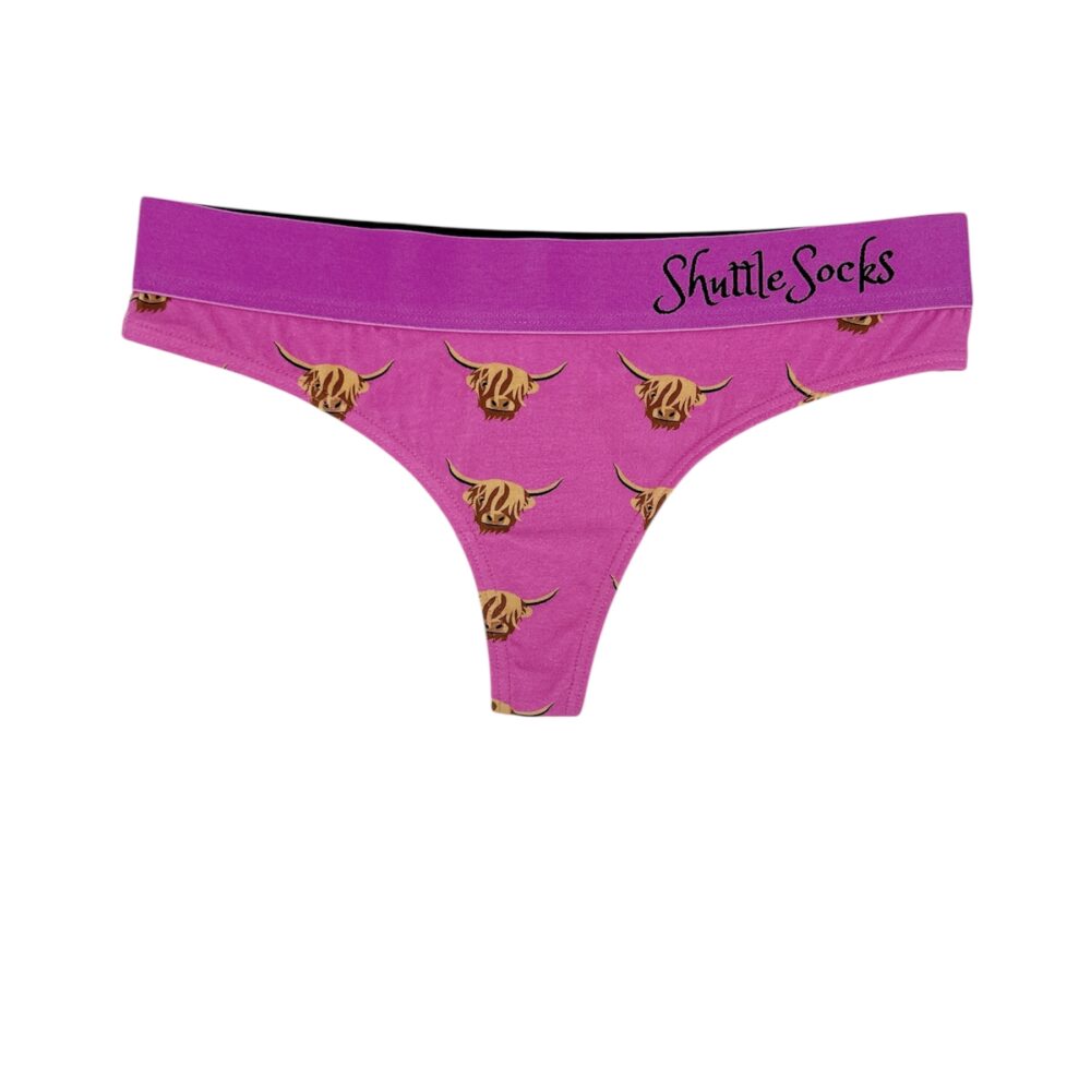 PINK HIGHLAND COW THONG