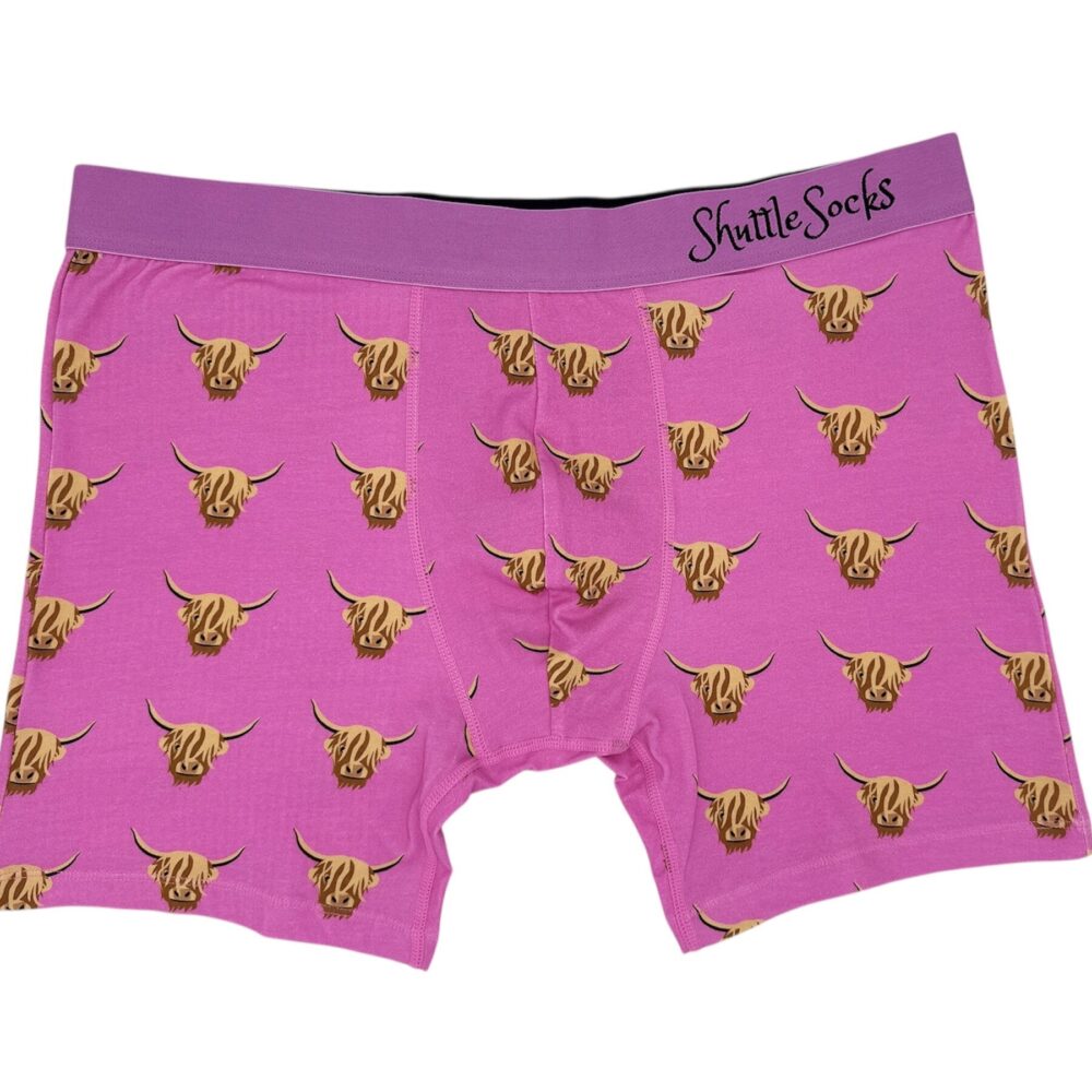 PINK HIGHLAND COW BOXER BRIEFS