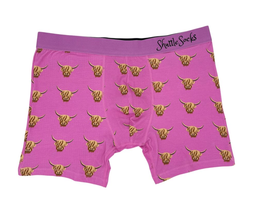 PINK HIGHLAND COW BOXER BRIEFS