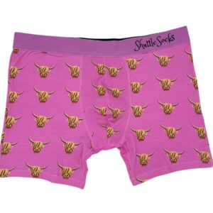 PINK HIGHLAND COW BOXER BRIEFS