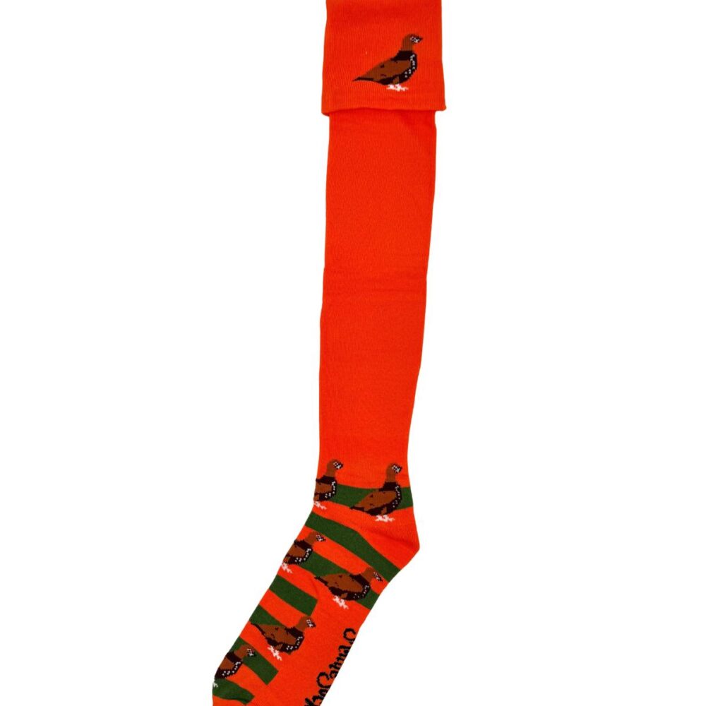 orange green grouse shooting socks